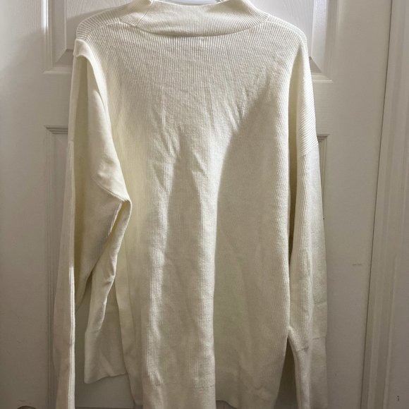 HALOGEN Mock Neck Stitch Mix Sweater - Picture 5 of 5